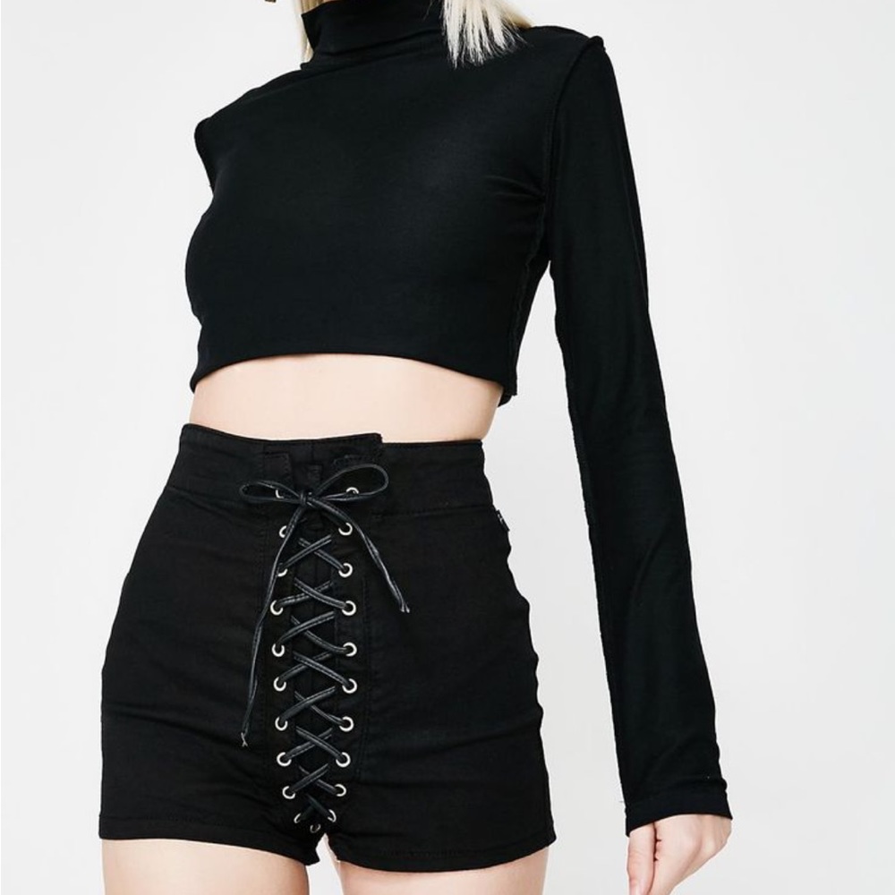 Tripp nyc corset lace up shorts